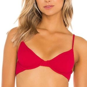 Acacia Manhattan Ribbed Bikini Top - Sangria